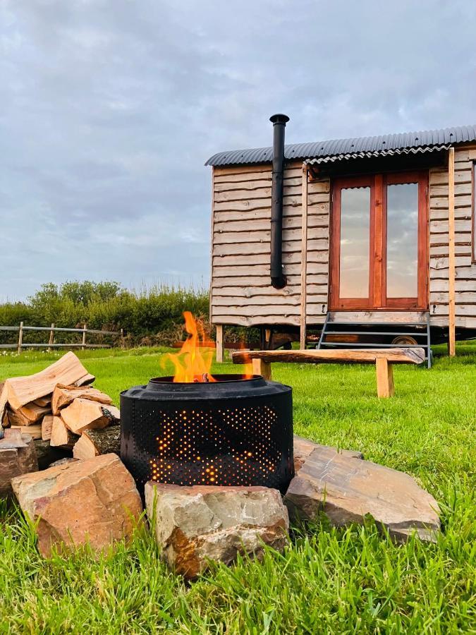 Shepherds Hut In A Private Meadow With Sea Views 하틀랜드 외부 사진
