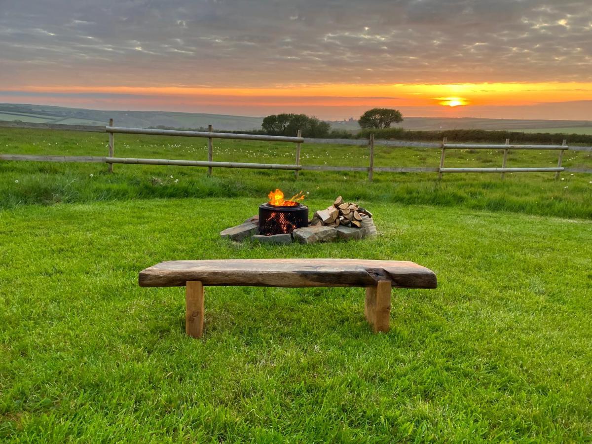 Shepherds Hut In A Private Meadow With Sea Views 하틀랜드 외부 사진