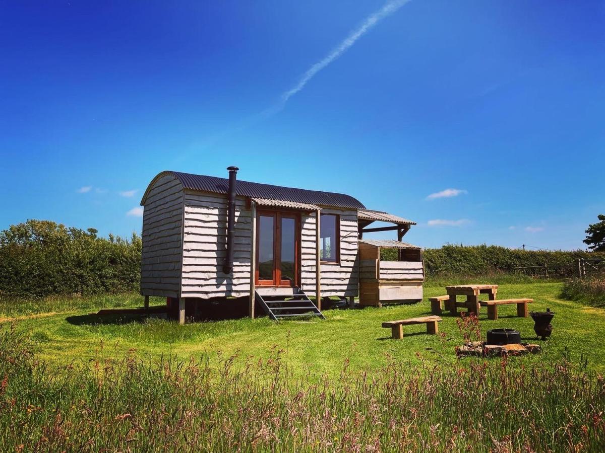 Shepherds Hut In A Private Meadow With Sea Views 하틀랜드 외부 사진