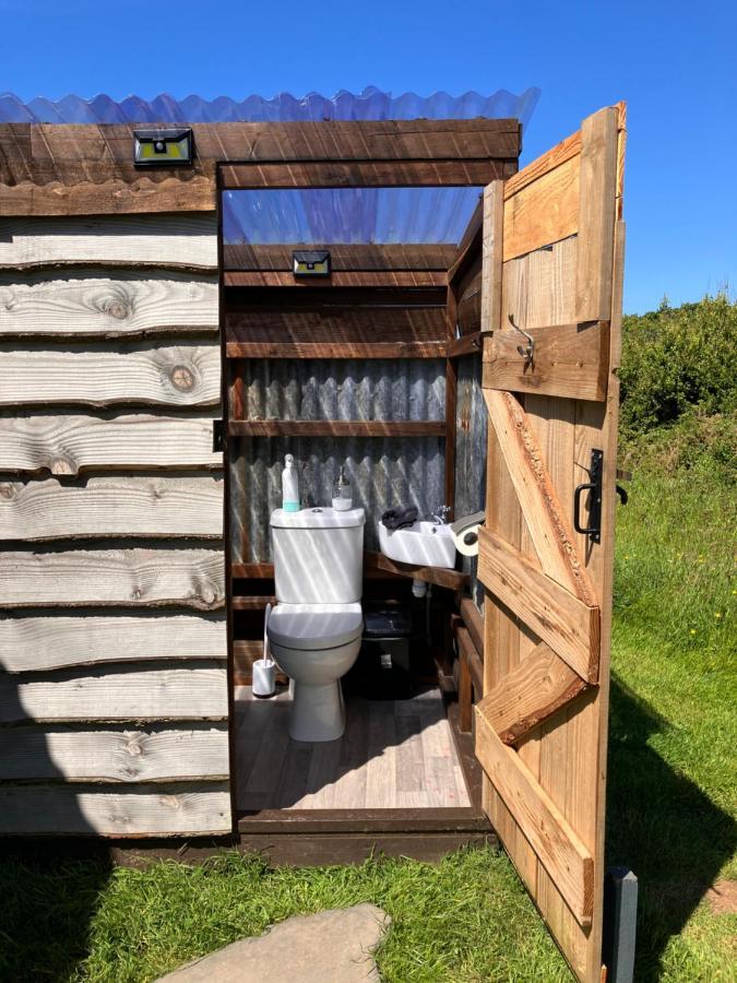 Shepherds Hut In A Private Meadow With Sea Views 하틀랜드 외부 사진