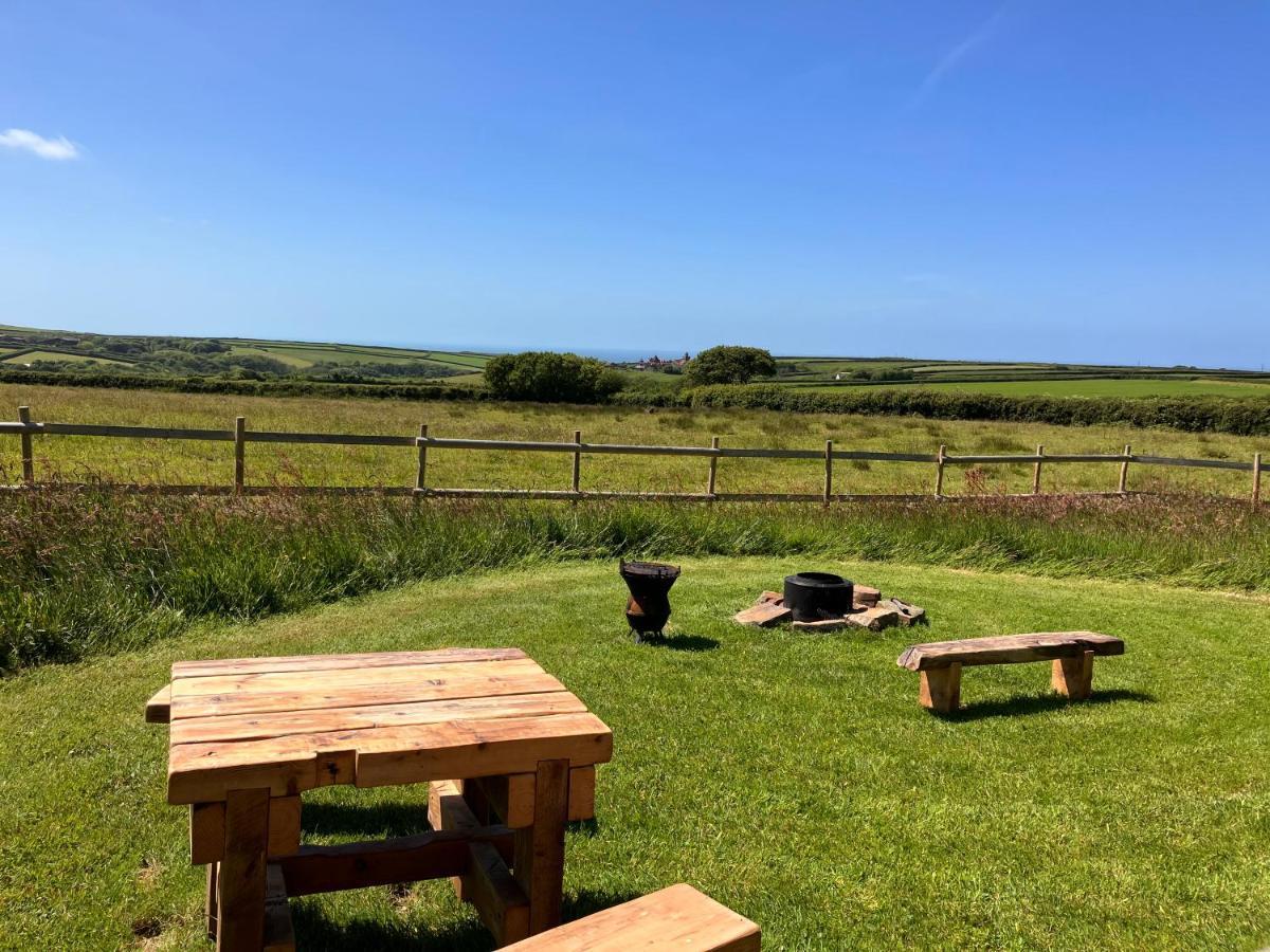 Shepherds Hut In A Private Meadow With Sea Views 하틀랜드 외부 사진