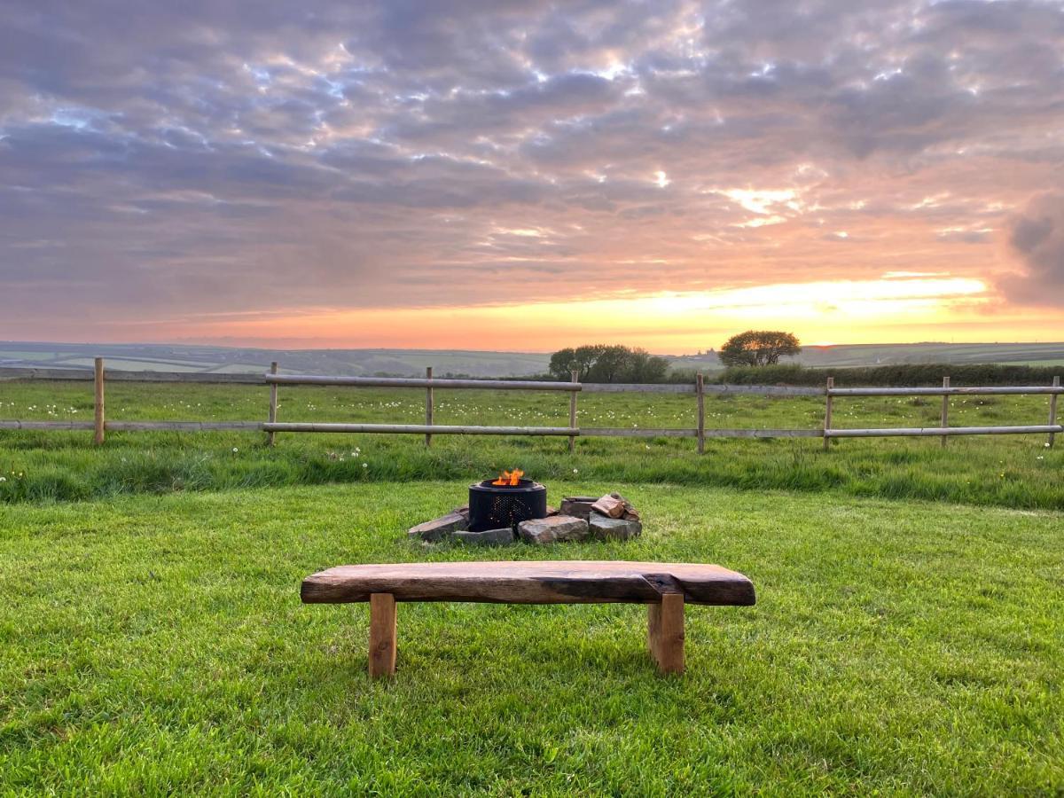 Shepherds Hut In A Private Meadow With Sea Views 하틀랜드 외부 사진
