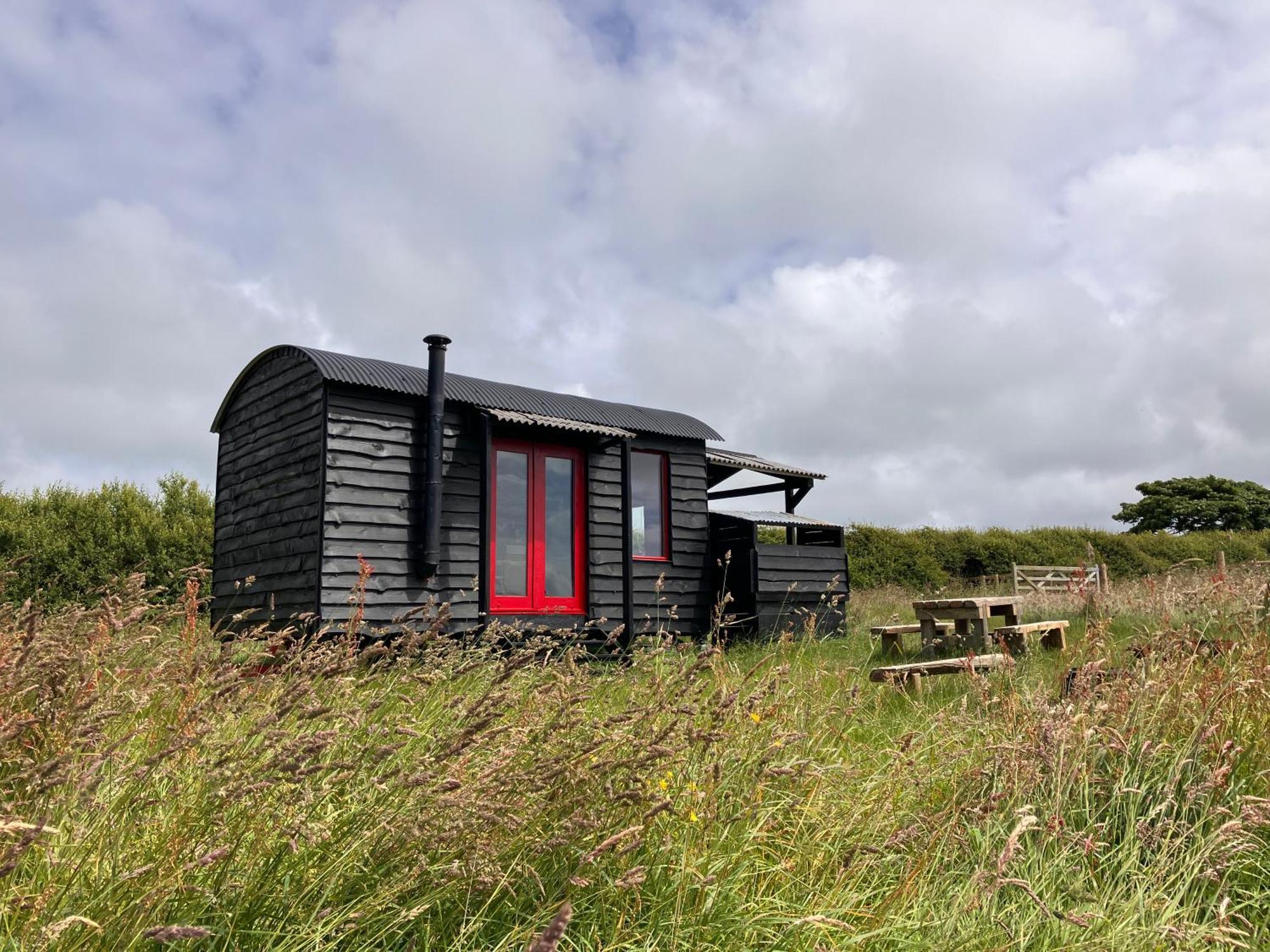 Shepherds Hut In A Private Meadow With Sea Views 하틀랜드 외부 사진